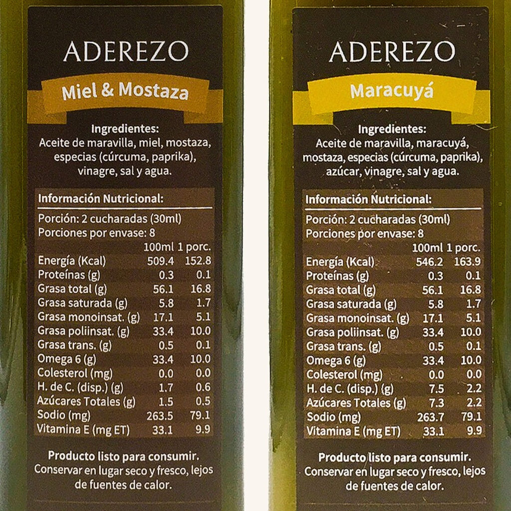 Pack Aderezos de Miel Mostaza y Maracuyá