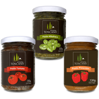 Pack Trío Pestos - Tomate Deshidratado - Albahaca - Pimentón Asado